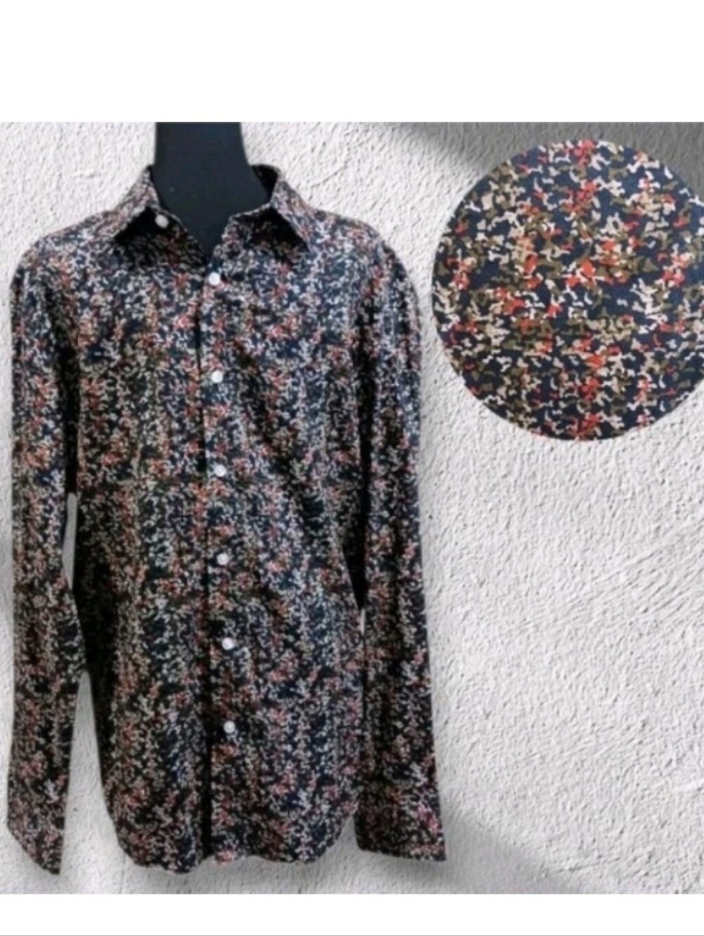 Lucky Brand Slim Fit Button Up Micro Camo